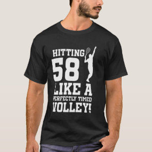 58th Birthday Tennis 58 Years Old Tennis Player Bi T-Shirt