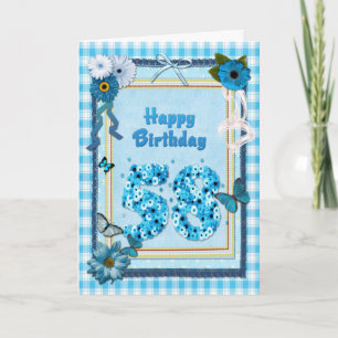 58th Birthday with a scrapbook effect Card