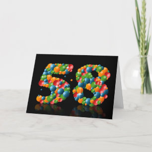 58th birthday with numbers formed from balls card