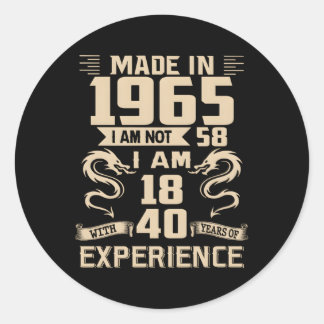 58Th Dragon Made In 1965 58 Classic Round Sticker