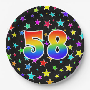58th Event: Bold, Fun, Colourful Rainbow 58 Paper Plate