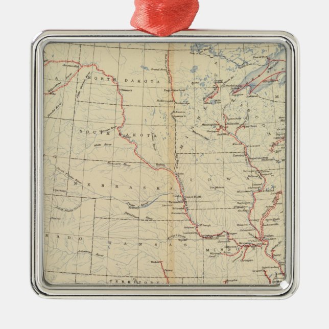 59 Navigable rivers, routes 1890 Metal Ornament (Front)