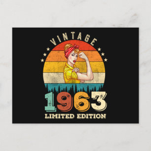 59 Year Old 1963 Vintage Women 59th Birthday Gift Postcard