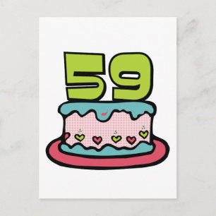59 Year Old Birthday Cake Postcard