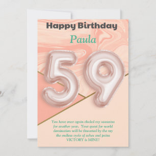 59 year old girls Happy Birthday card
