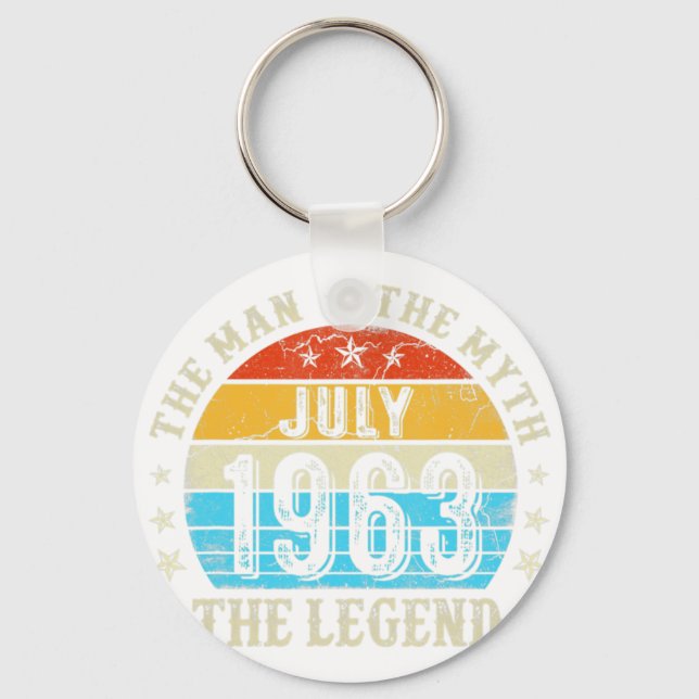 59 Year Old The Man Myth Legend July 1963 59th Bir Key Ring (Front)