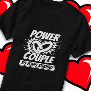 59 Years Comic Super Power Couple 59th Anniversary T-Shirt