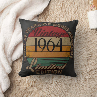 59 Years of Awesome! Birthday Throw Pillow