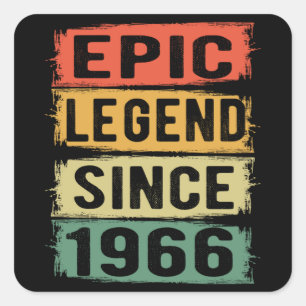 59 Years Old Bday 1966 Epic Legend 59th Birthday Square Sticker