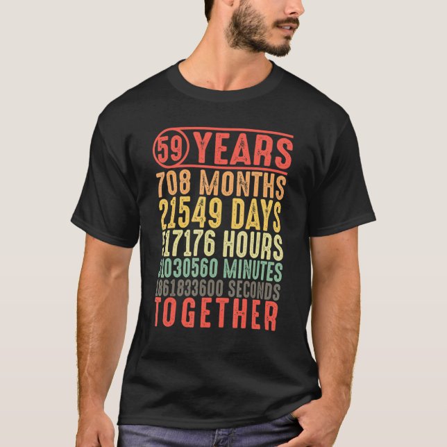 59 Years Together 59th Anniversary Parents Married T-Shirt (Front)