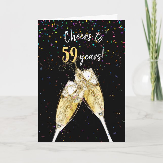 59th Anniversary Champagne Toast Card (Front)