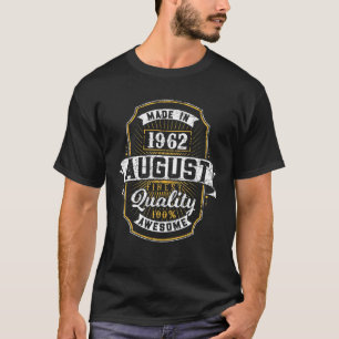 59Th Birthday 59 Years Old 1962 August Made Born V T-Shirt