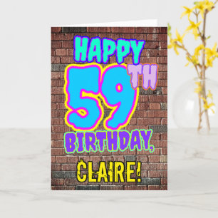 59th Birthday - Fun, Urban Graffiti Inspired Look Card