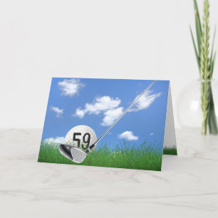 59th Birthday Golf Ball and Putter Card