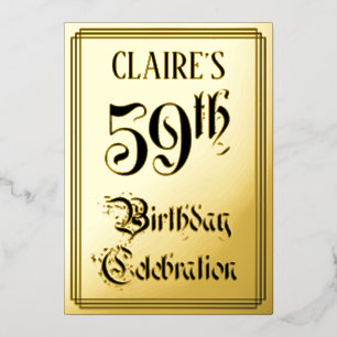 59th Birthday Party — Elegant Script + Custom Name