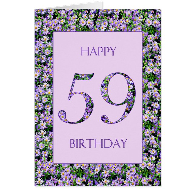 59th Birthday Purple Daisies (Front)