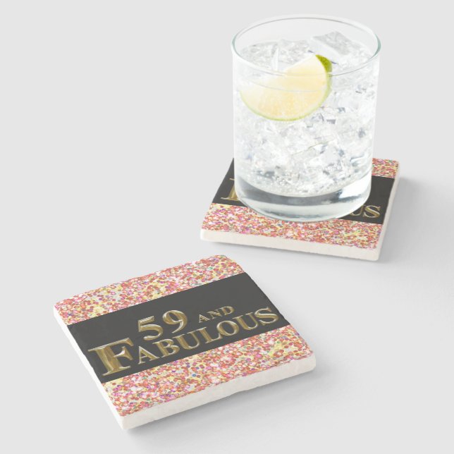 59th  Birthday  Stone Coaster (Side)