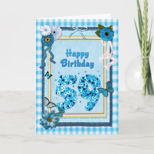 59th  Birthday with a scrapbook effect Card (Front)