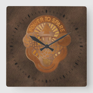 59th Ordnance Brigade crest - dark tooled leather Square Wall Clock