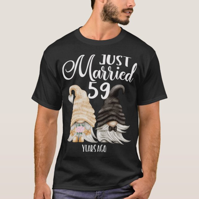 59th Wedding Anniversary - Just Married 59 Years T-Shirt (Front)