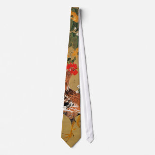 5. 向日葵雄鶏図, 若冲 Sunflower and Rooste Tie