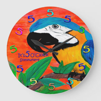 5 0 clock parrot wall clock