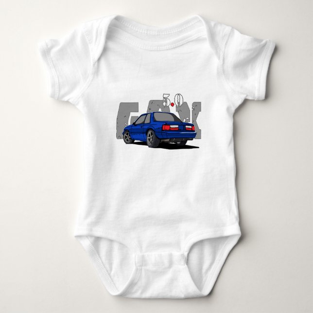 5.0L Fox Body (Notch Back). T-Shirt Baby Bodysuit (Front)