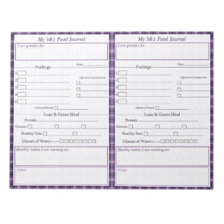 5 - 1 Food Journal Pages Notepad