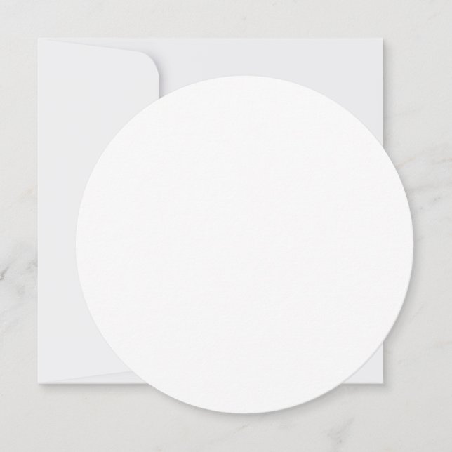 5.25" diameter Round Wedding Thank You Card (Front)