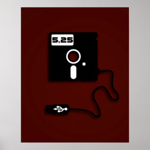5.25-inch floppy disc USB Geek Nerd Poster