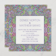 5.25" x 5.25" Groovy Daisy Wedding Invitation