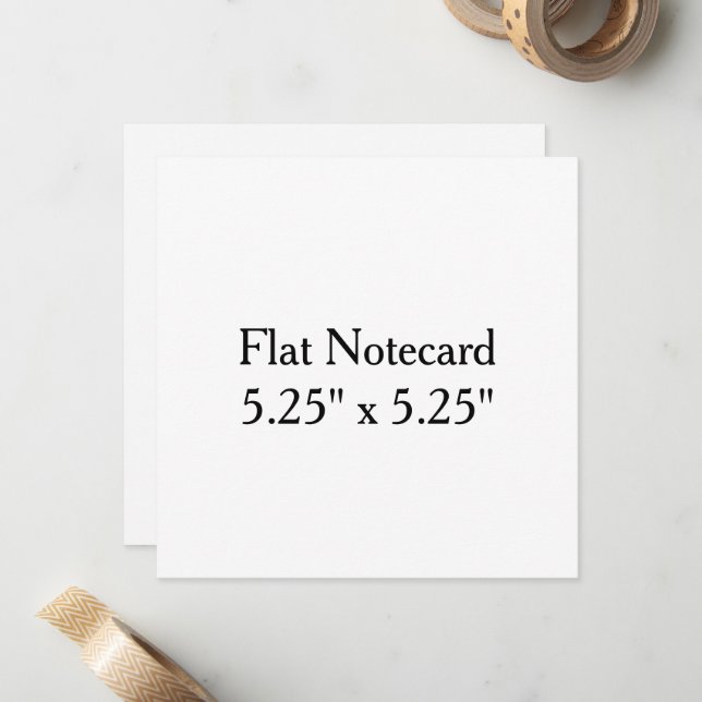 5.25" x 5.25" Squared Flat Note Card (Front/Back In Situ)