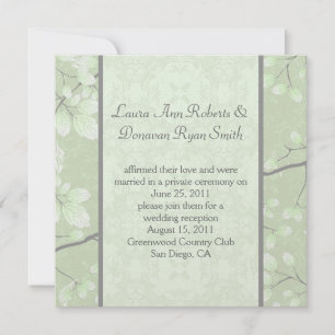 5.25x5.25 Abstract Pale Lime Grey Leaves Branches Invitation