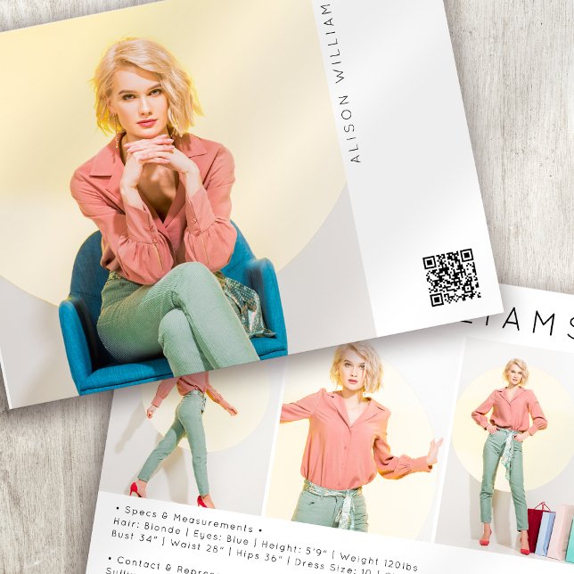 5.5x7.5" Modern 4 Photo Actor Model Comp Card (Creator Uploaded)