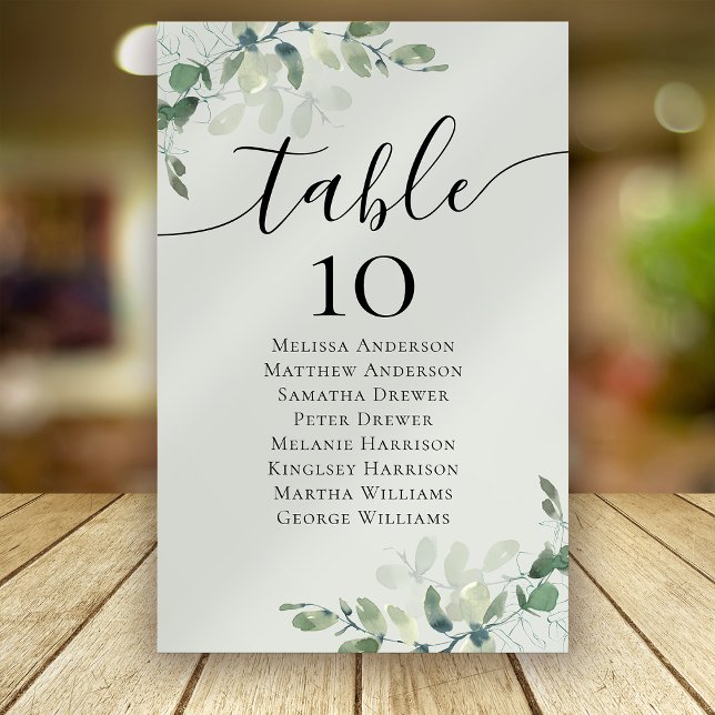 5.5x8.5 Eucalyptus Wedding Table Seating Chart (Creator Uploaded)