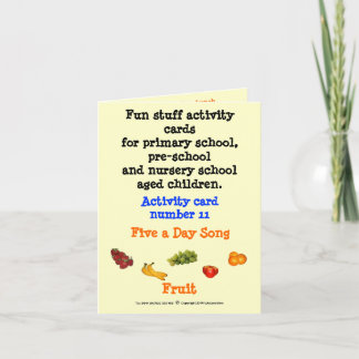 5 a Day Fruit - Sample size note card