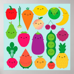5 A Day Fruit & Vegetables Poster