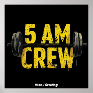 5 AM Crew – Gym Enthusiast & Gym Reaper Funny Work Poster
