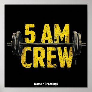 5 AM Crew – Gym Enthusiast & Gym Reaper Funny Work Poster