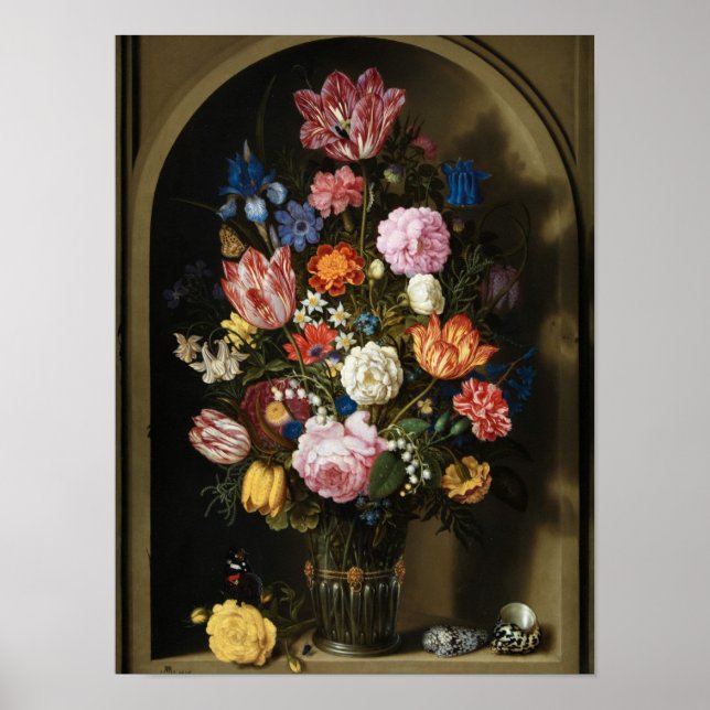 5-Ambrosius Bosschaert the Elder-Bouquet of Flower Poster (Front)