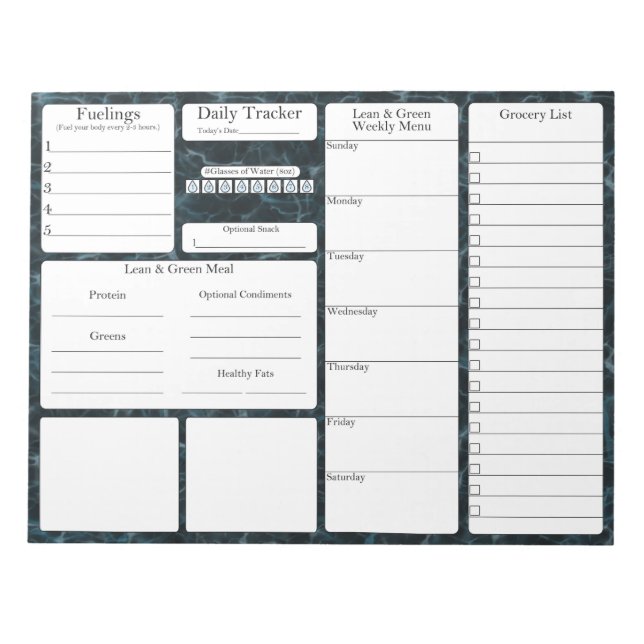 5 and 1 | Menu Planner | Grocery List Notepad (Front)