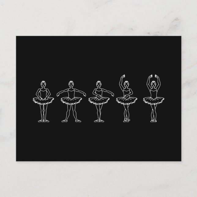 5 Ballet Positions Postcard (Front)