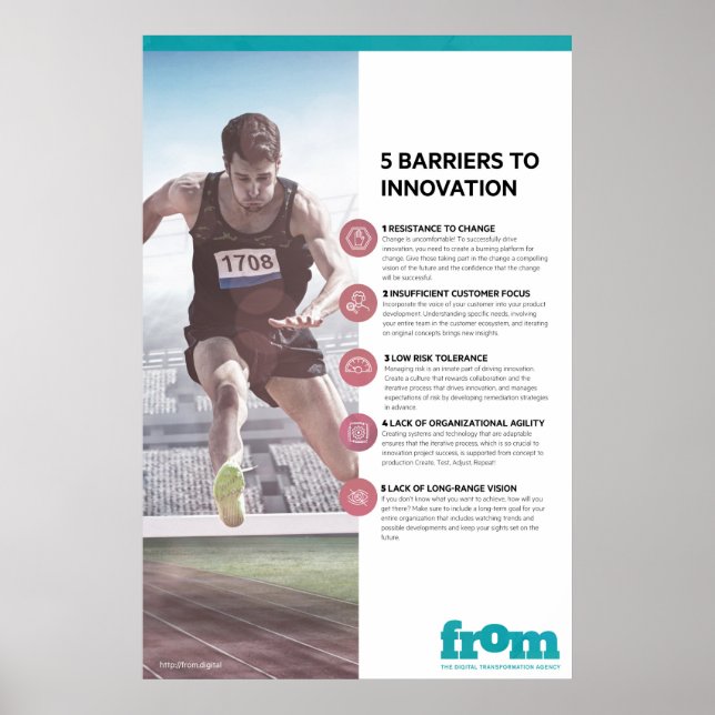 5 Barriers to Innovation Infographic Poster (Front)