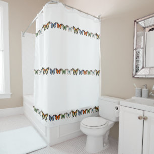 5 beautiful butterflies bugs insect art watercolor shower curtain