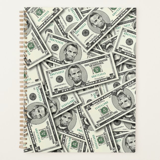 $5 Bill Money Pattern Planner (Front)