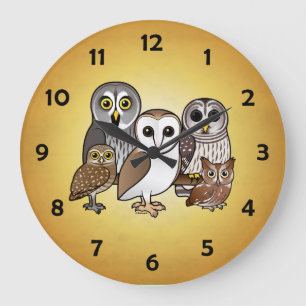 5 Birdorable Owls Large Clock
