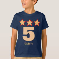5 Birthday Boy Stars Big Number Custom Name V03H
