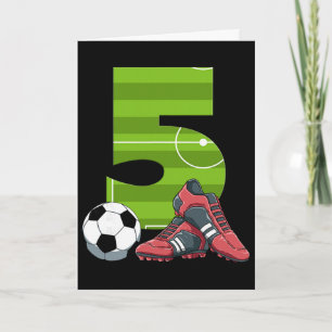 5 Birthday Soccer First Birthday Footll Kids Card