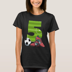 5 Birthday Soccer First Birthday Footll Kids T-Shirt