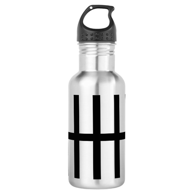 5 Bisected Black Lines 532 Ml Water Bottle (Front)